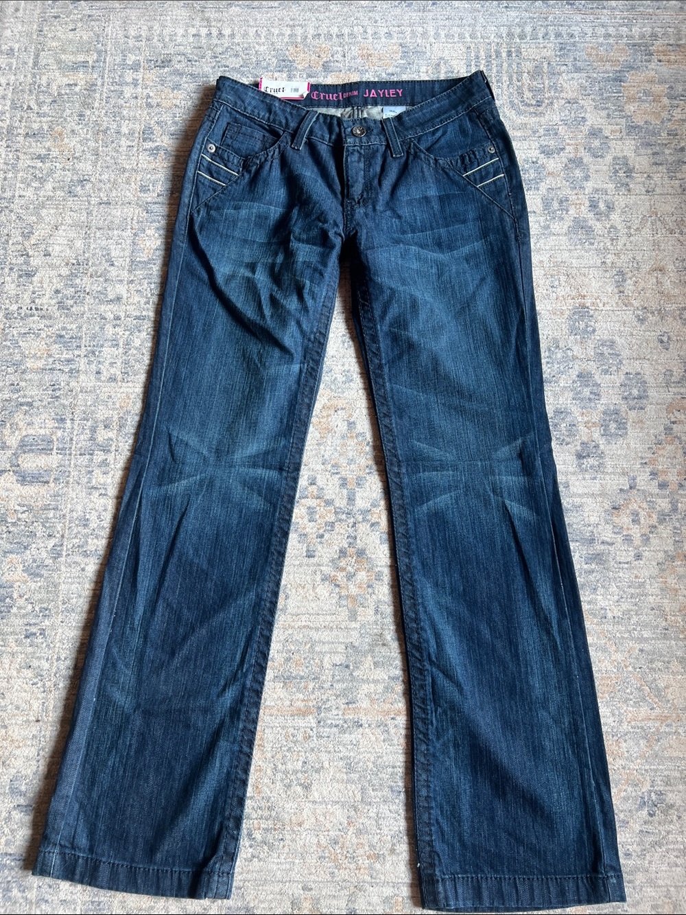 Dark Indigo Straight Jeans with Subtle Back Stitching 8 Long